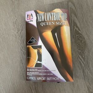 Queen Size Control Top Pantyhose/Hoisery Off Black Color Set of 3